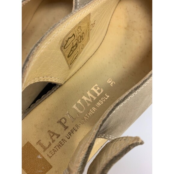 BOGO La Plume Wedge Slingback Sandal Taupe Nubuck Leather Womens EUR 39 US 8.5 - Picture 7 of 15